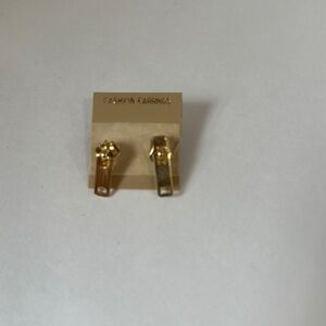 Gold tone zipper earrings fun